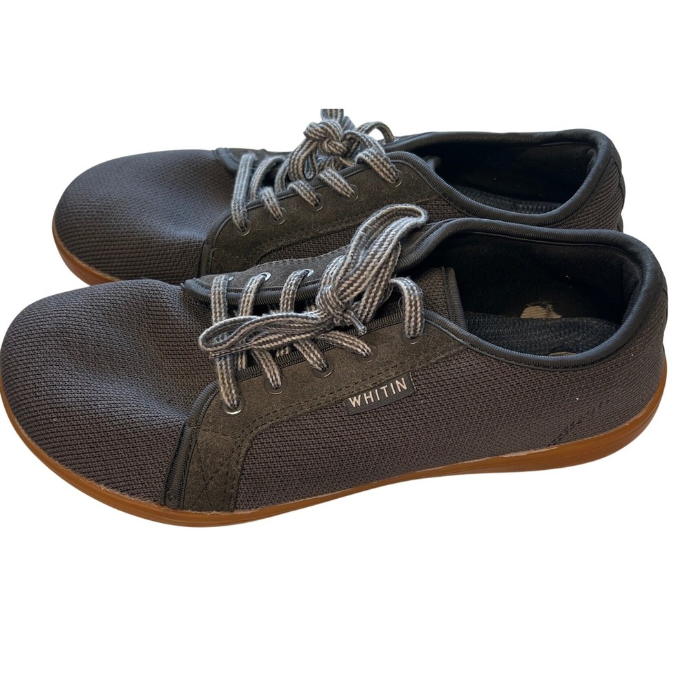 WHITIN Barefoot Minimalist Sneakers Dark Gray Gum Sole EU 42 Wide Toe Box Mens 9